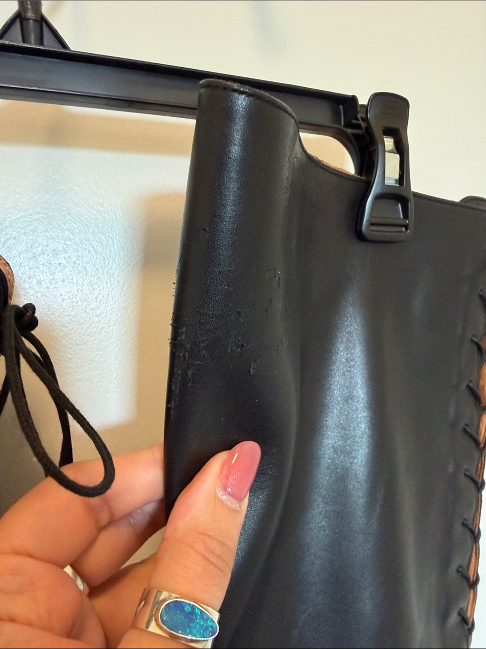 Classic Black Leather Knee-High Riding Boots DUO boots extended calf - Picture 3 of 5